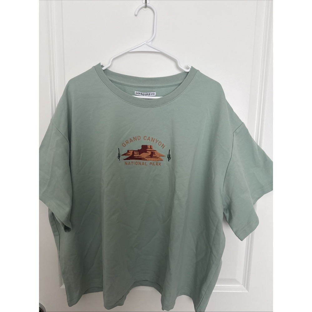 NWT National Park Series "Grand Canyon National Park" Boxy Green T-Shirt Sz 3XL